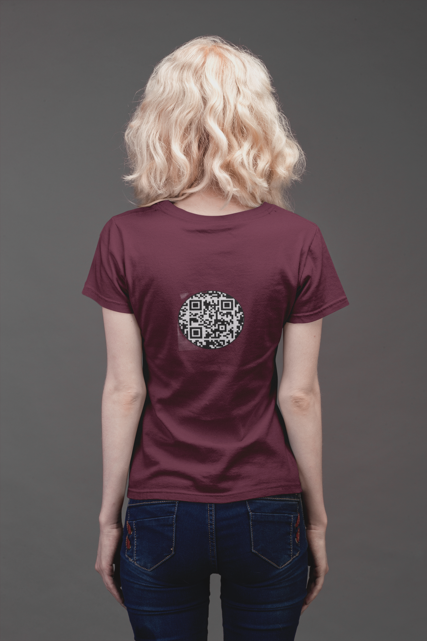 Ladies short sleeve V-neck hustling hair logo (flowers)