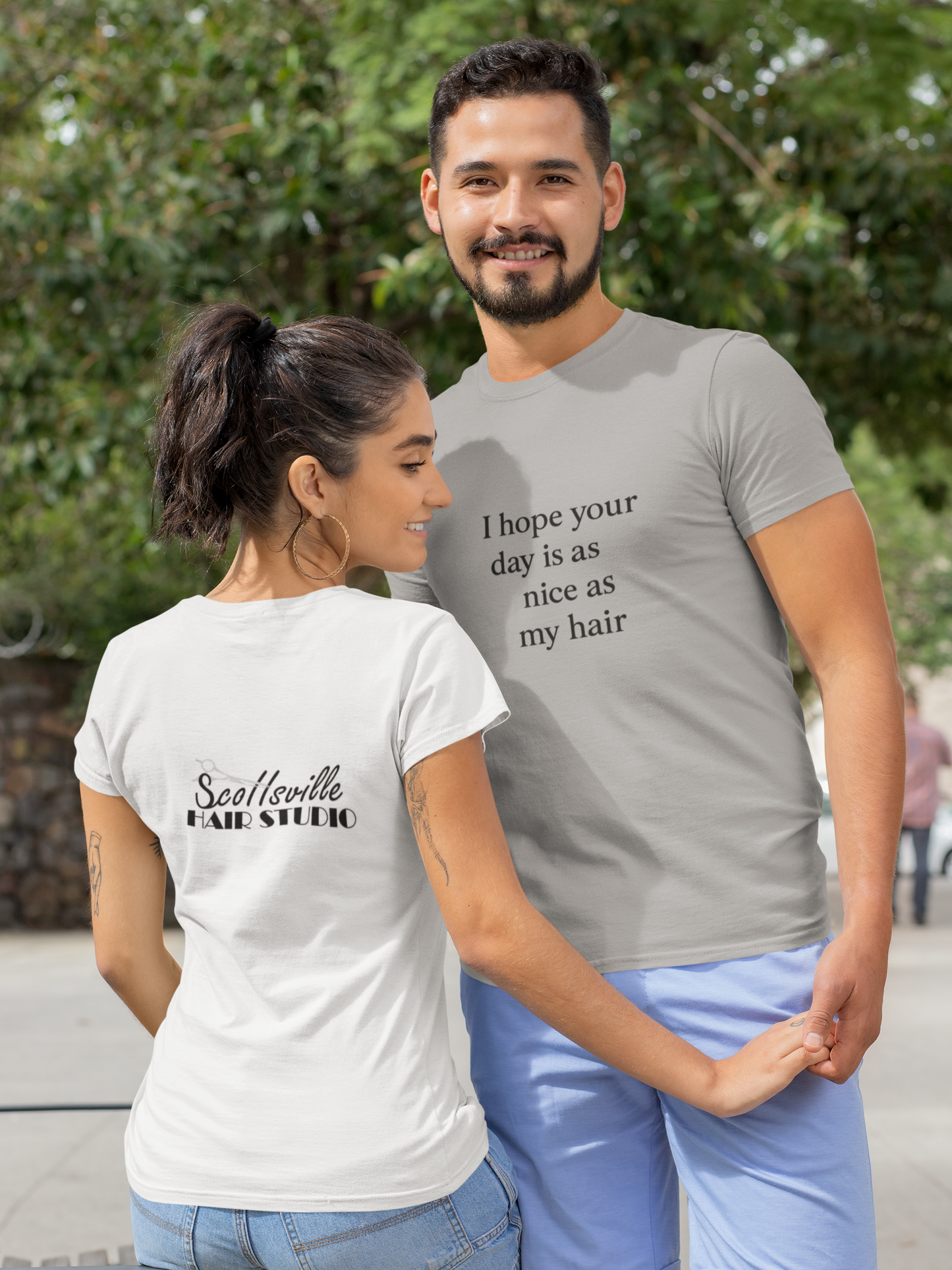 unisex short sleeve t-shirt nice hair day logo