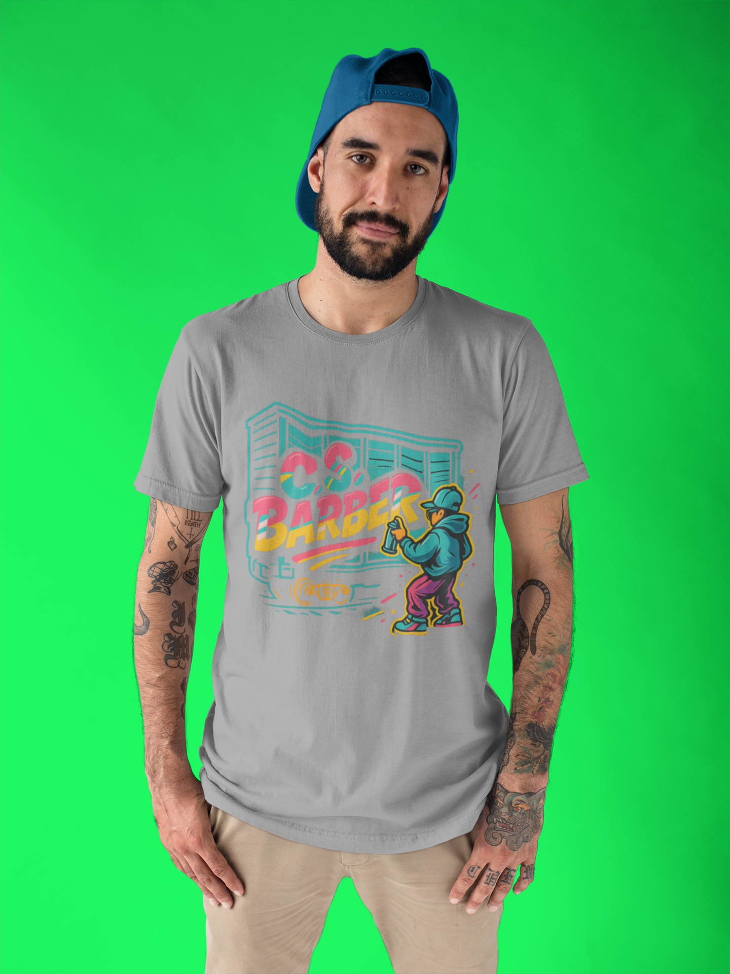 unisex short sleeve t-shirt retro graffiti logo