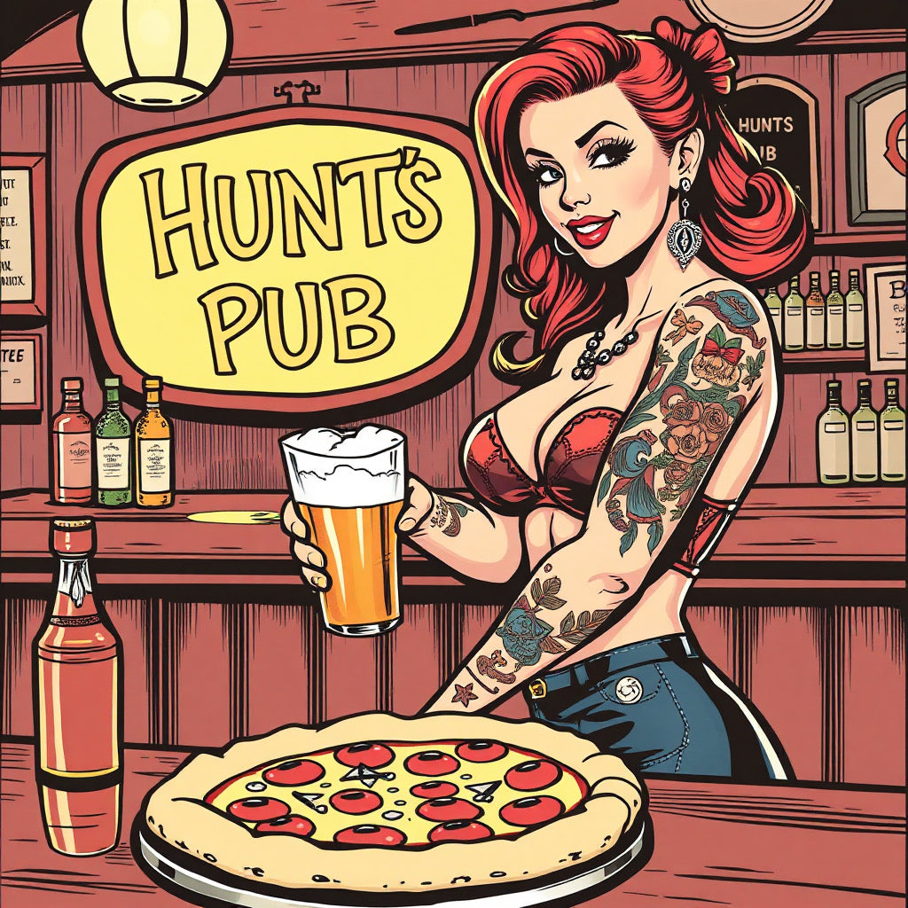 AUGUST ONLY Limited unisex t-shirt Hunts Pin up girl logo