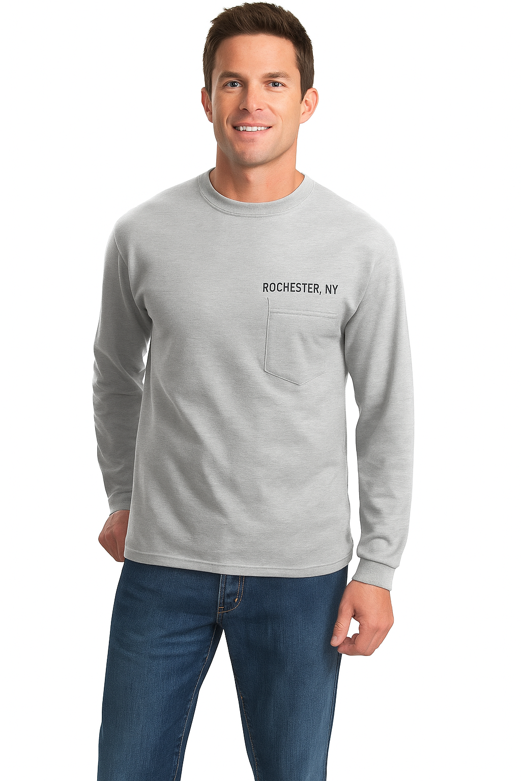 long sleeve front pocket classic logo