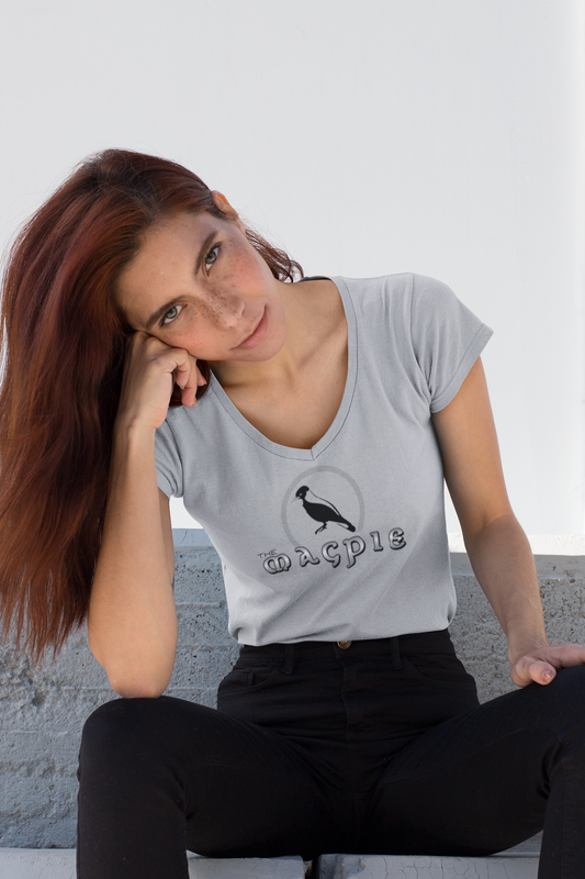 ladies short sleeve v-neck classic logo