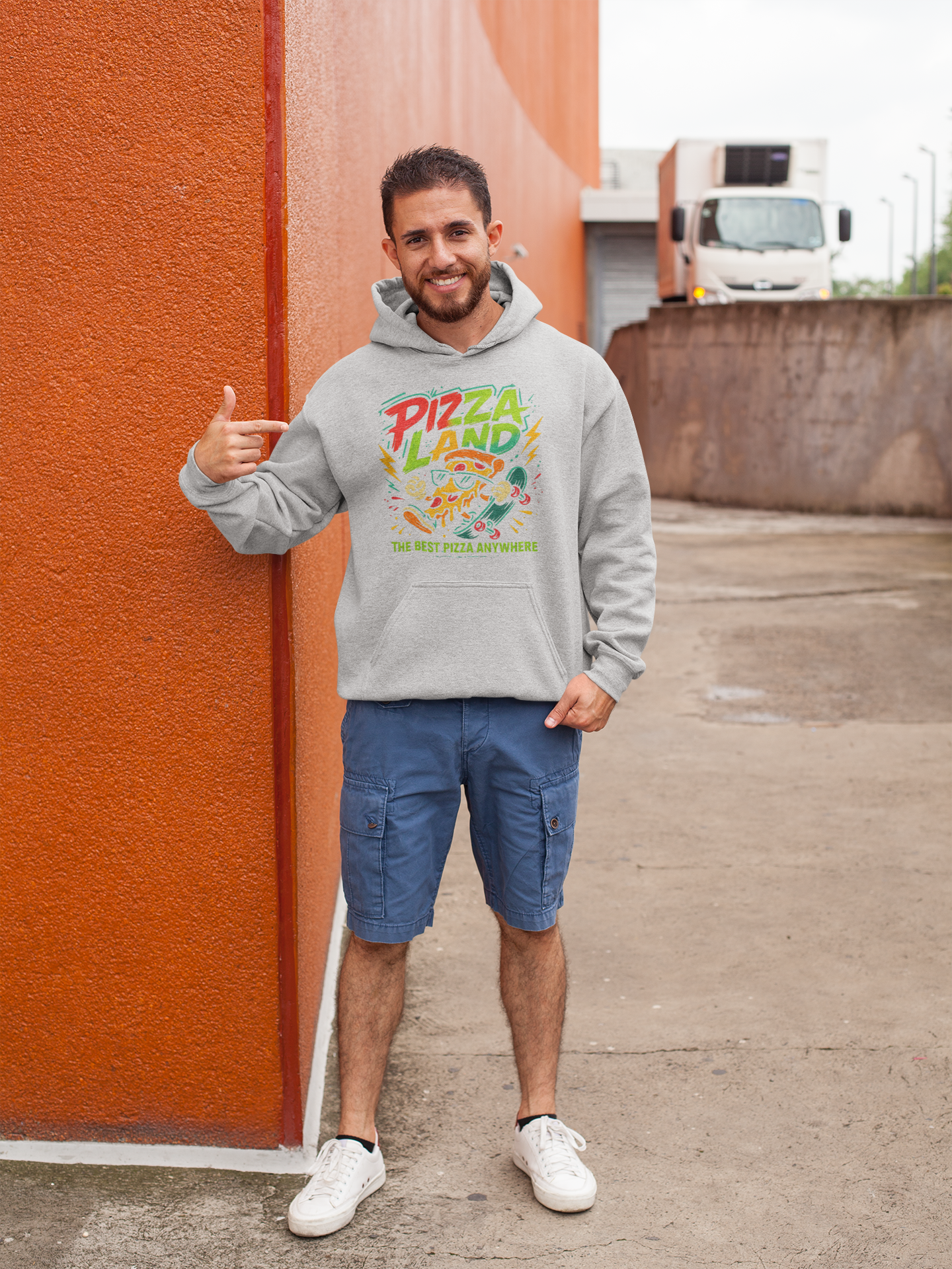 unisex hoodie front skateboard logo