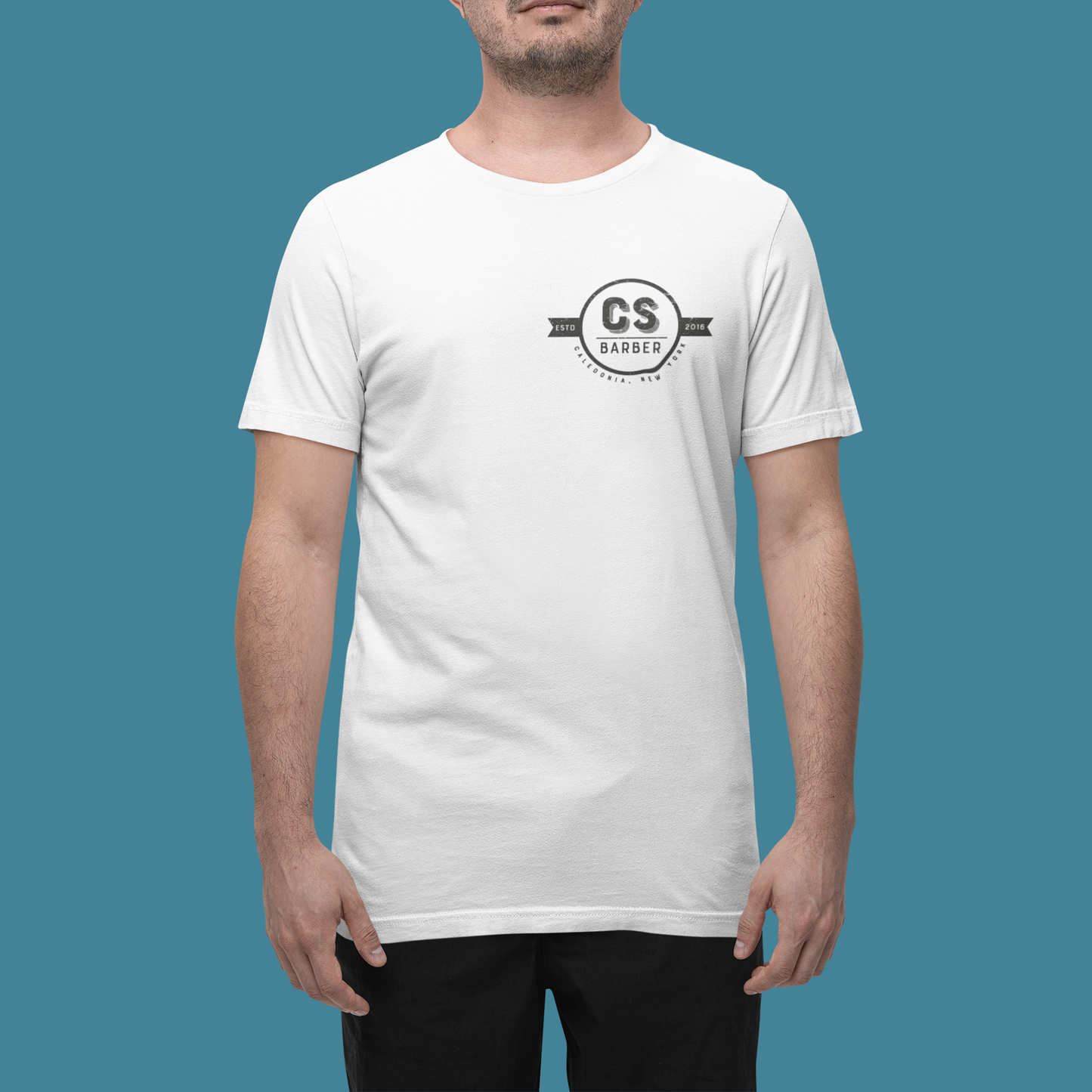 unisex short sleeve t-shirt double sided classic logo