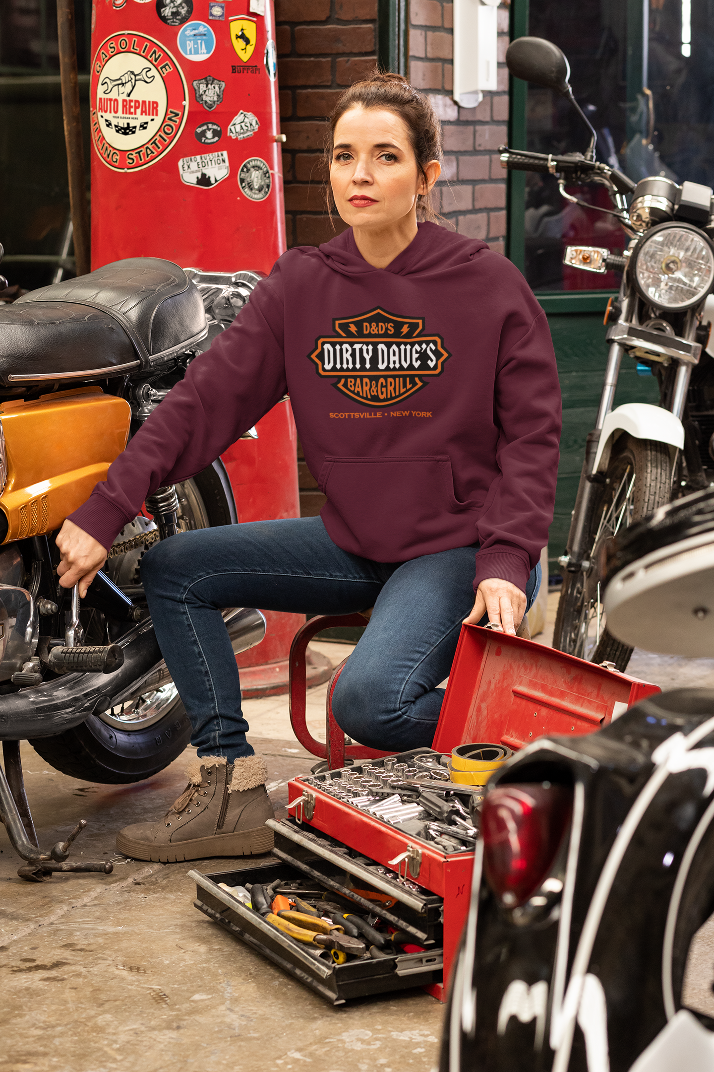 unisex hoodie with front classic logo