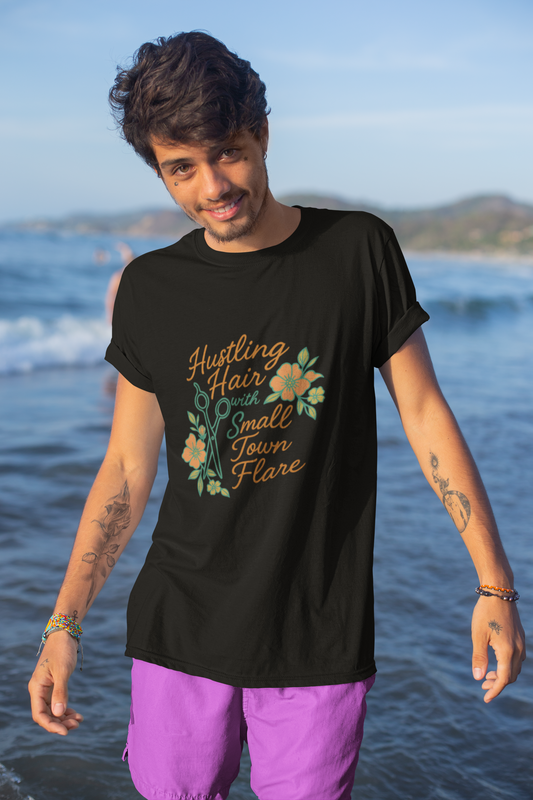 unisex short sleeve t-shirt hustling hair (flowers)