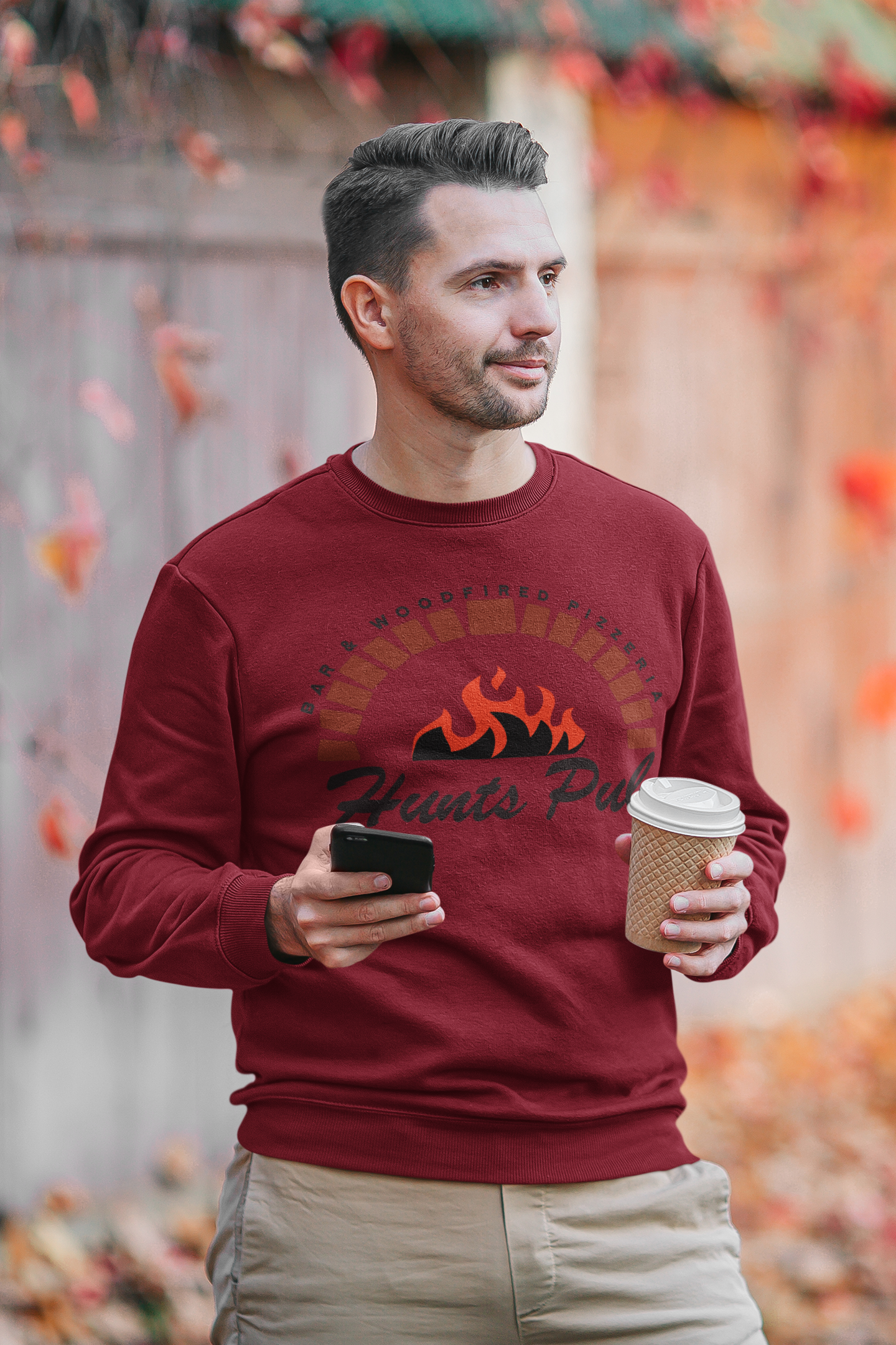 unisex crewneck sweatshirt classic fire logo