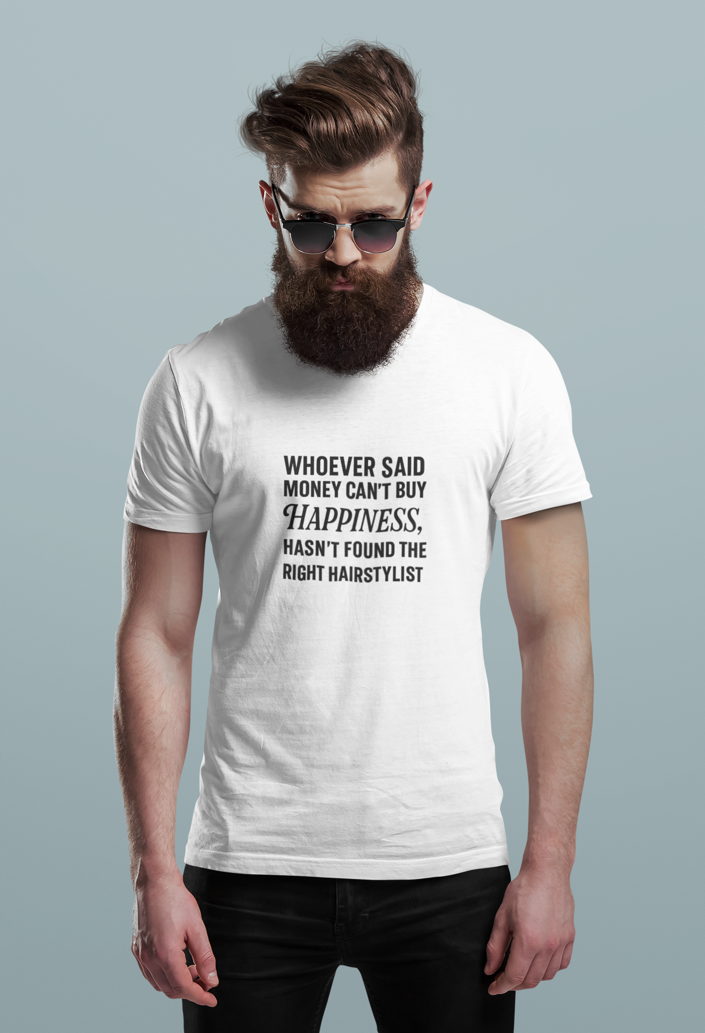 unisex short sleeve t-shirt money cant buy happiness logo