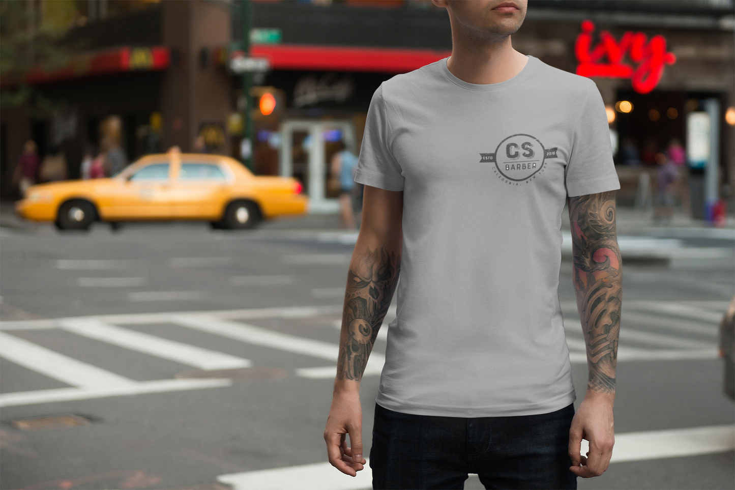 unisex short sleeve t-shirt double sided classic logo
