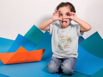 TODDLER unisex short sleeve t-shirt hustling hair logo