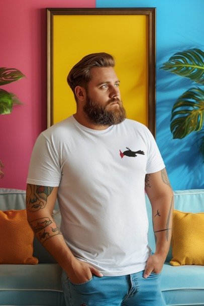 unisex short sleeve t-shirt double side logo