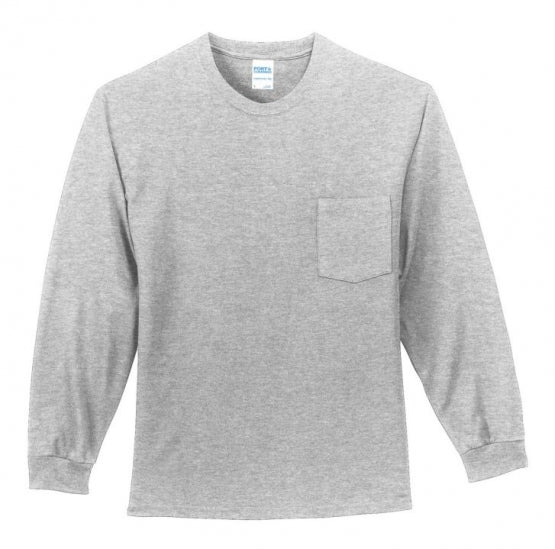 mens long sleeve front pocket shirt classic logo