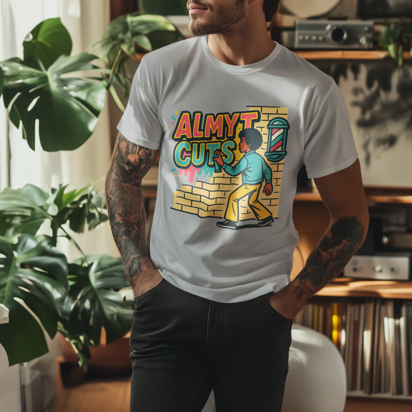 unisex short sleeve t-shirt. Graffiti logo