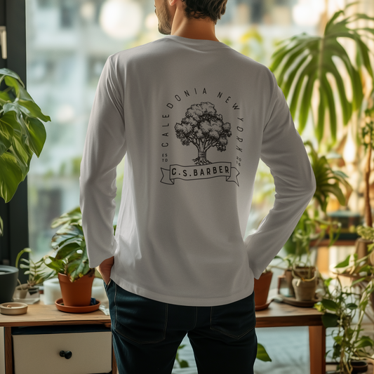 mens long sleeve front pocket shirt classic logo