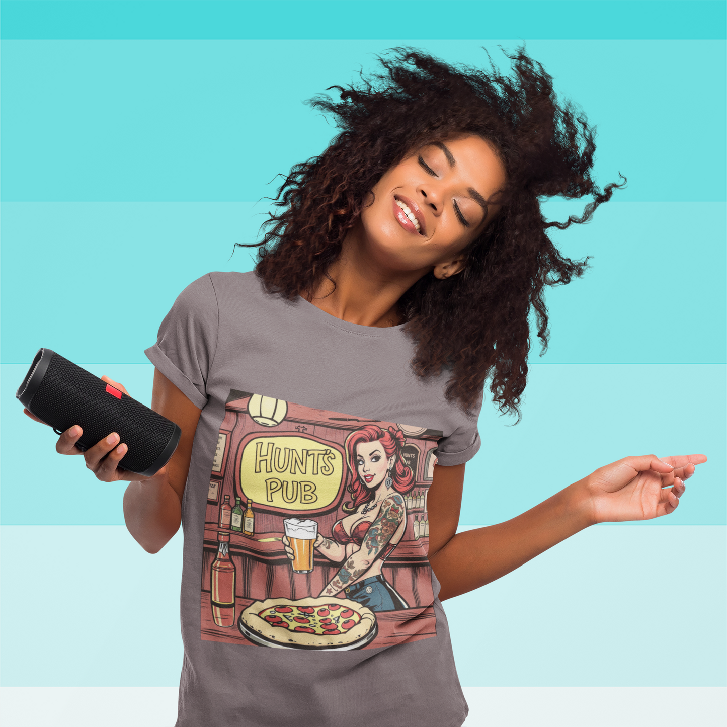 unisex t-shirt pin girl up logo