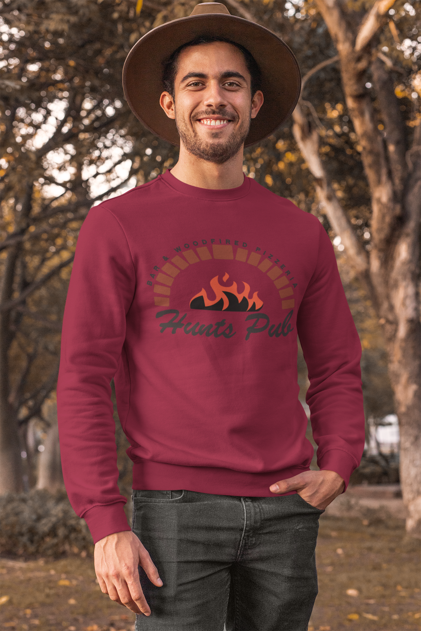 unisex crewneck sweatshirt classic fire logo