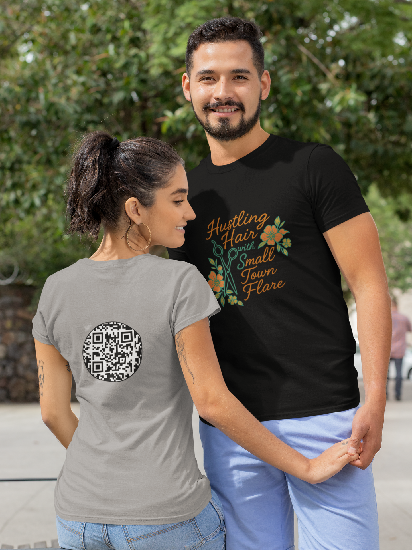 unisex short sleeve t-shirt hustling hair (flowers)