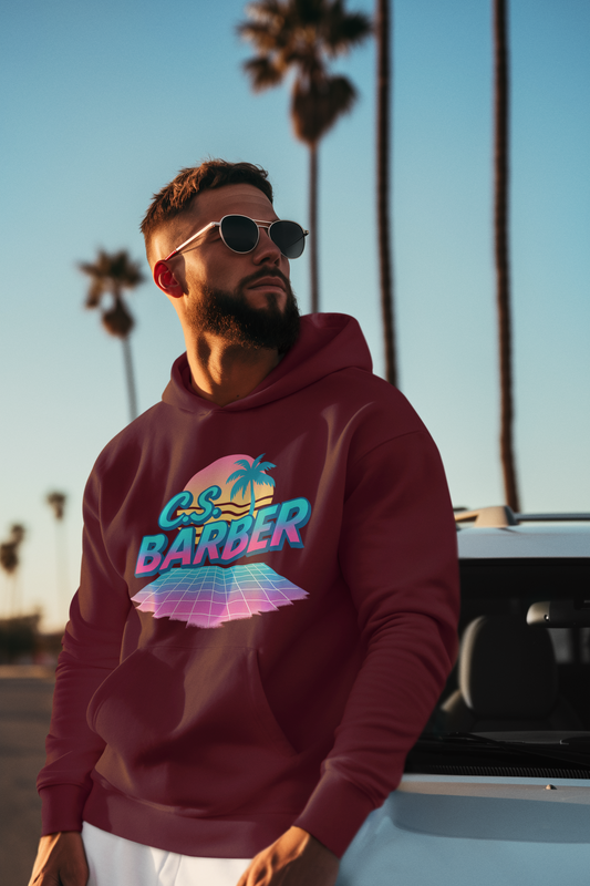 unisex hoodie retro c.s. barber logo