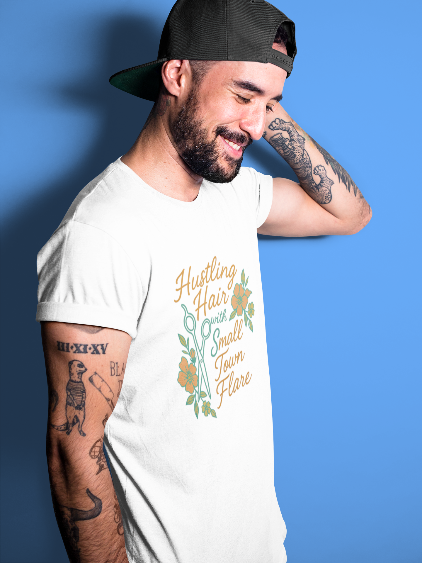 unisex short sleeve t-shirt hustling hair (flowers)