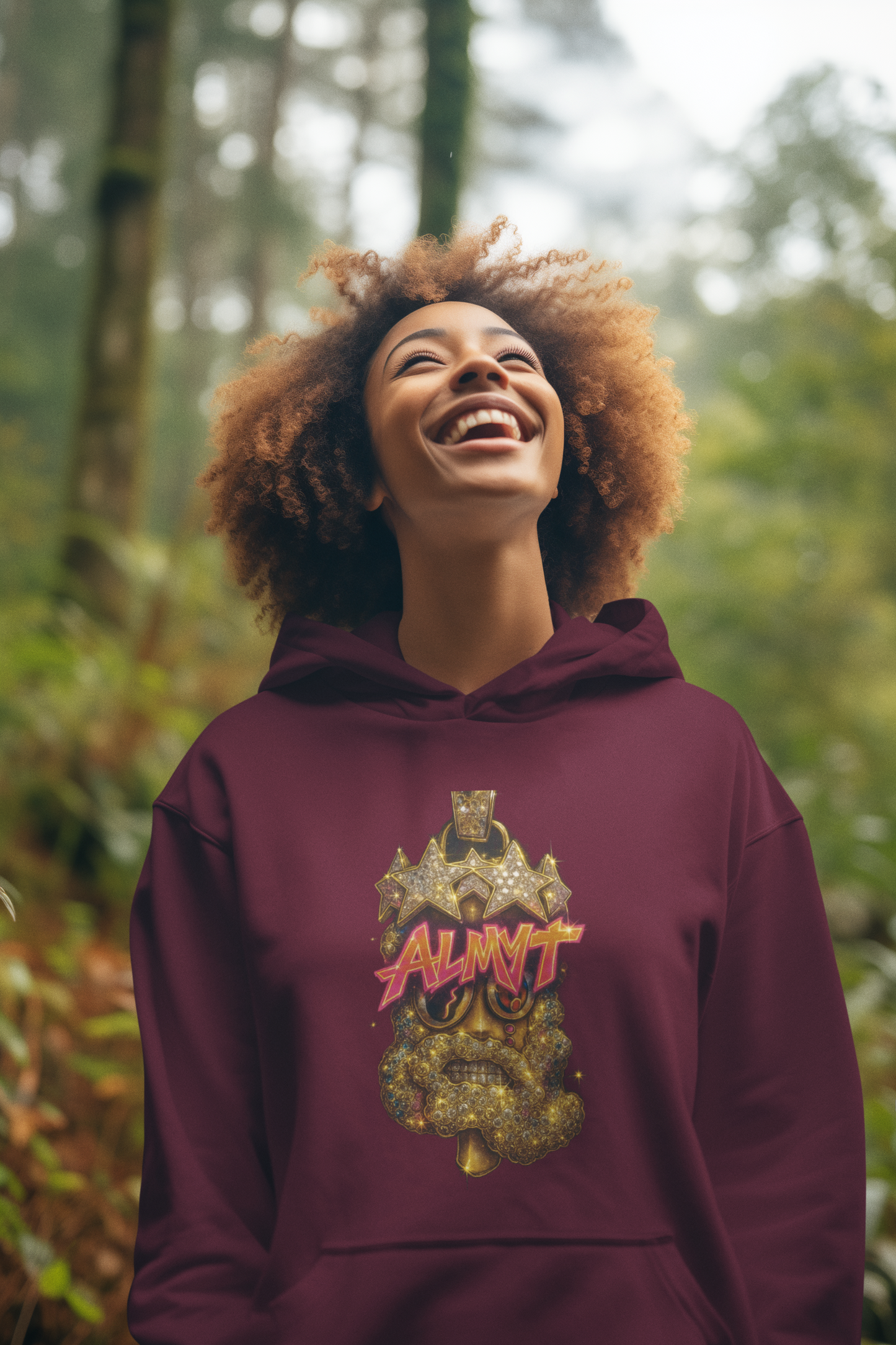unisex pull over hoodie gold chain logo