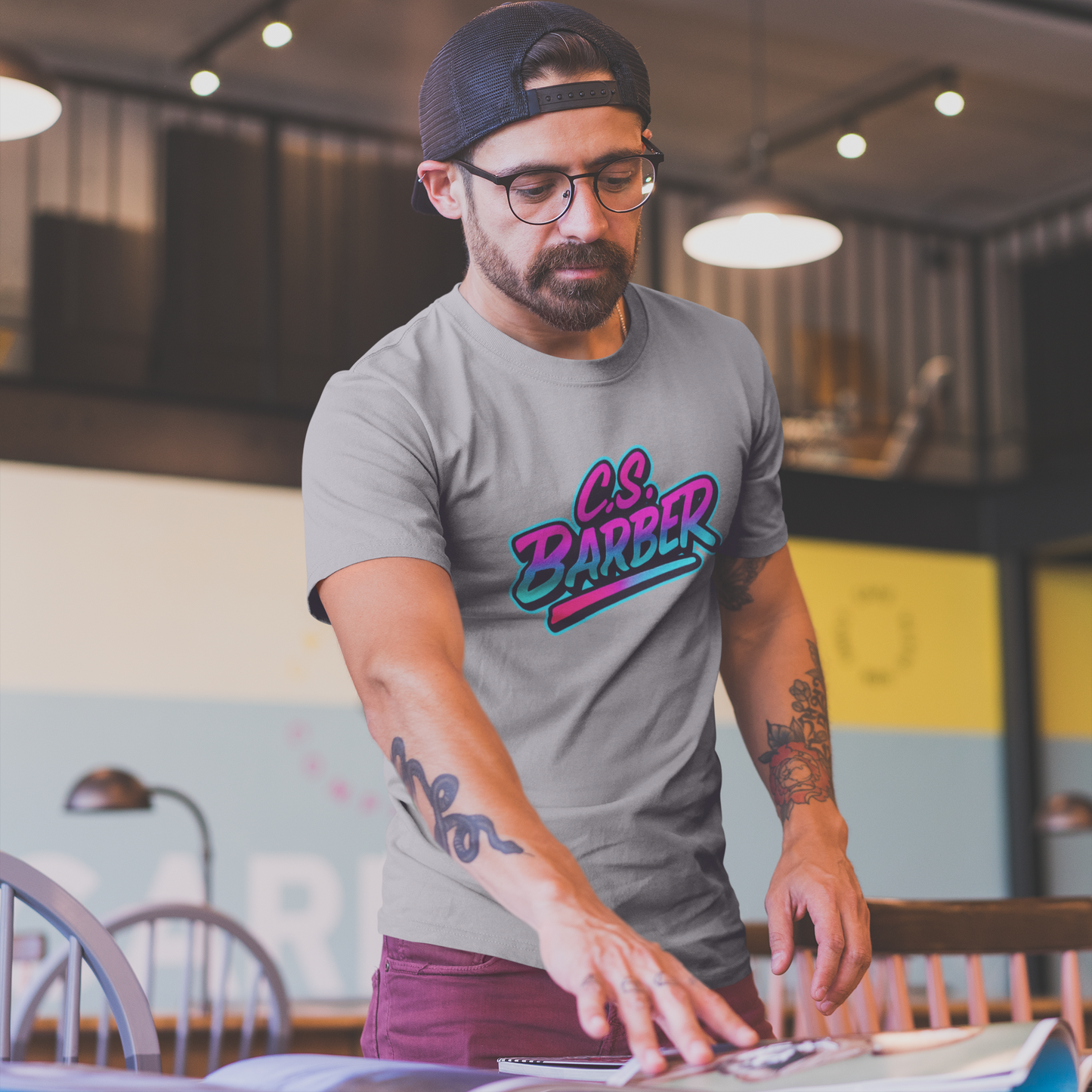 unisex short sleeve t-shirt retro c.s. barber