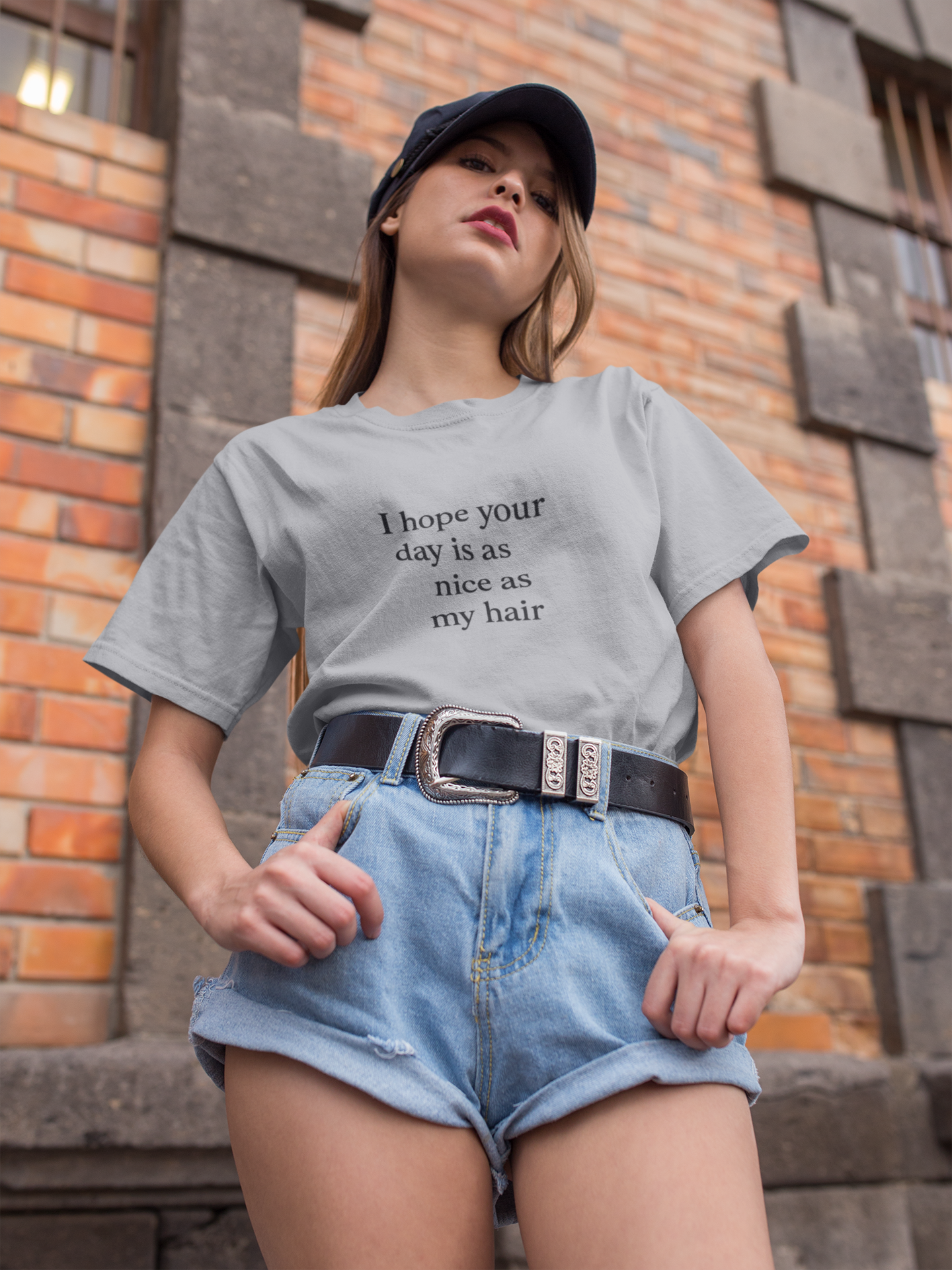 unisex short sleeve t-shirt nice hair day logo