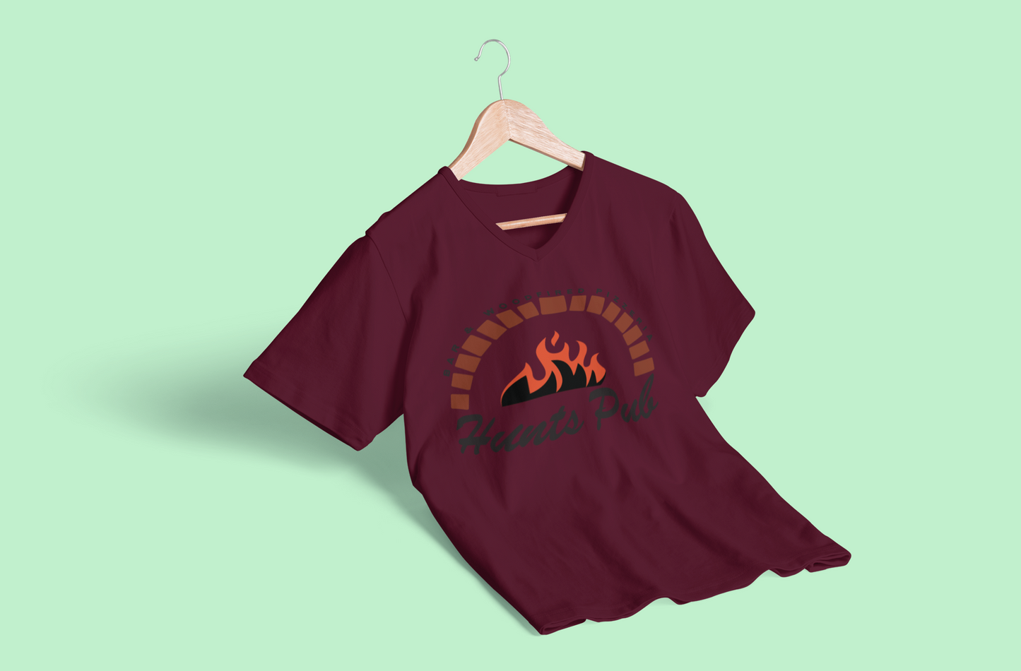 Ladies V-Neck short sleeve original fire logo