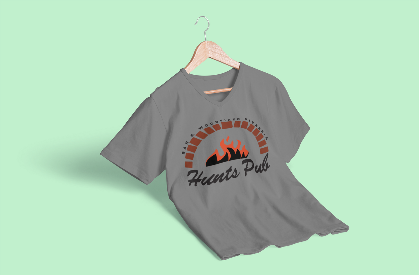 Ladies V-Neck short sleeve original fire logo