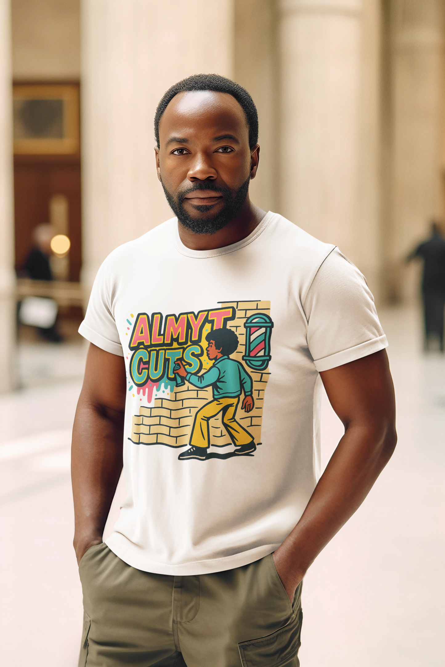 unisex short sleeve t-shirt. Graffiti logo