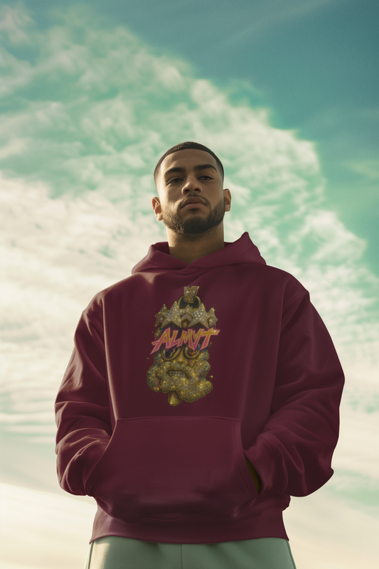 unisex pull over hoodie gold chain logo