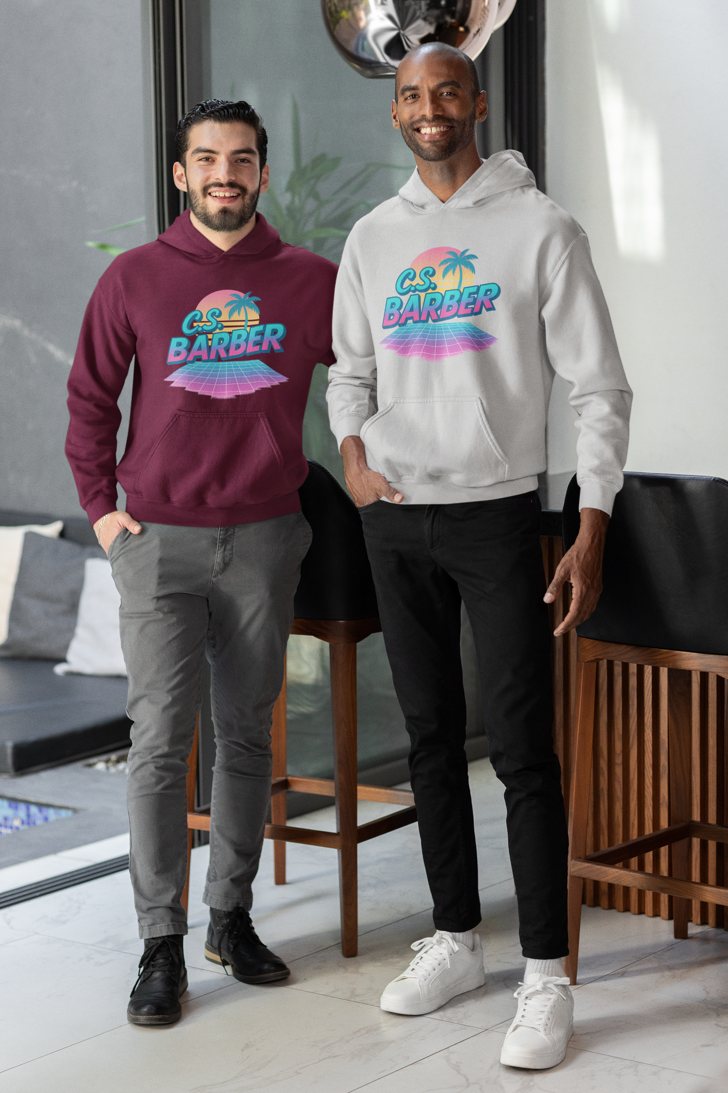 unisex hoodie retro c.s. barber logo