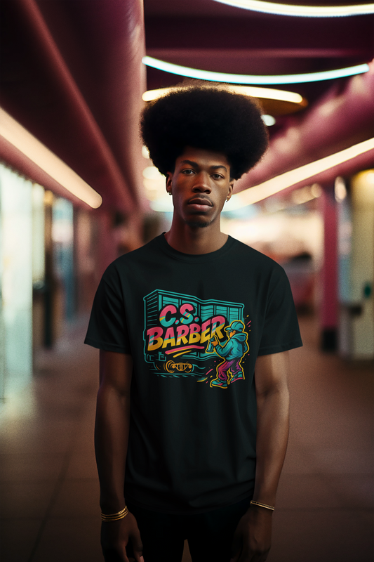 unisex short sleeve t-shirt retro graffiti logo