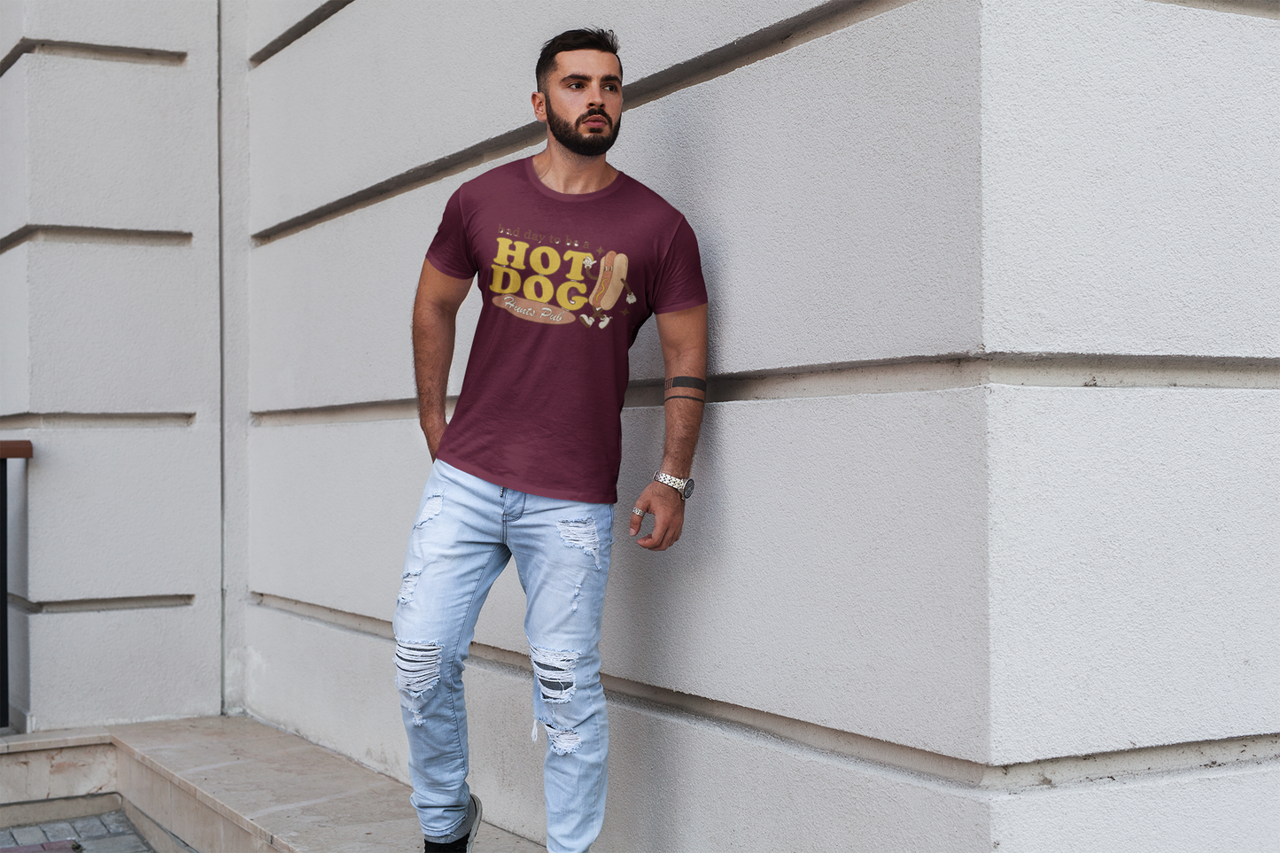 unisex short sleeve t-shirt Hot Dog logo