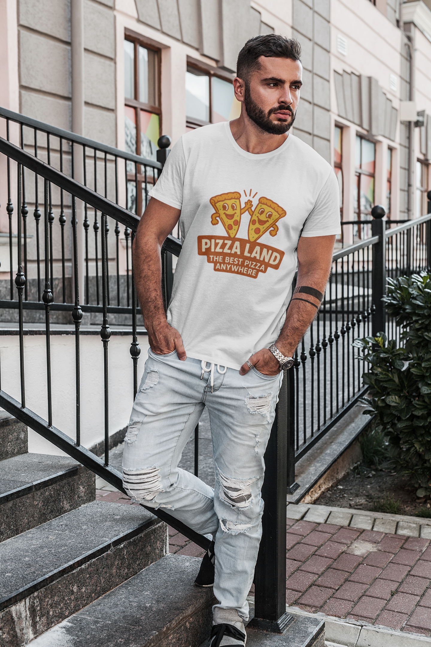 unisex short sleeve t-shirt high-five slices logo