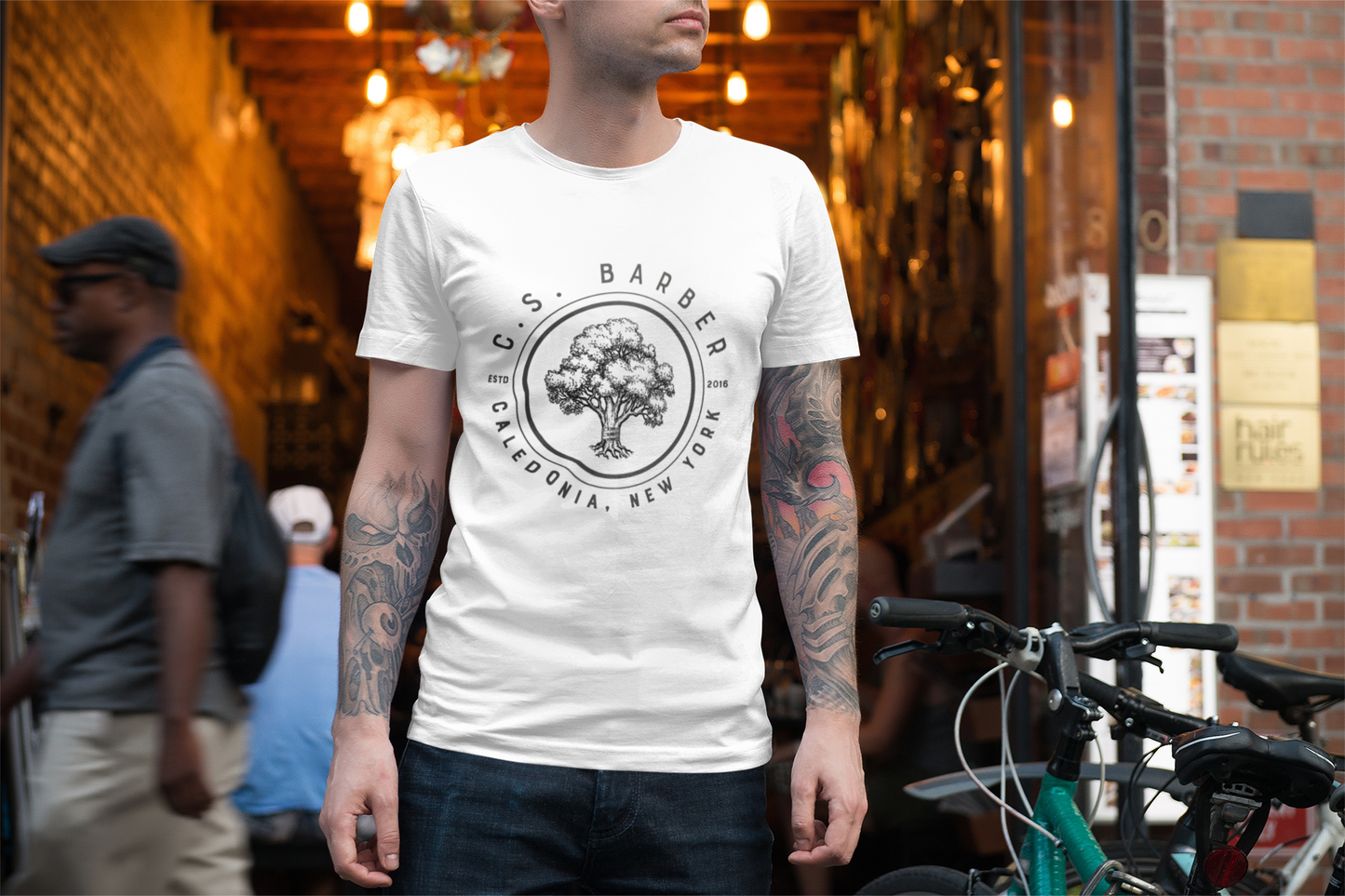unisex short sleeve t-shirt front circle tree logo