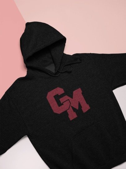 unisex hoodie CM lettering logo