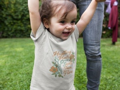 TODDLER unisex short sleeve t-shirt hustling hair logo
