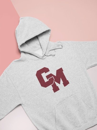 unisex hoodie CM lettering logo
