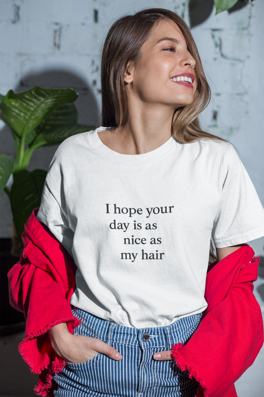 unisex short sleeve t-shirt nice hair day logo