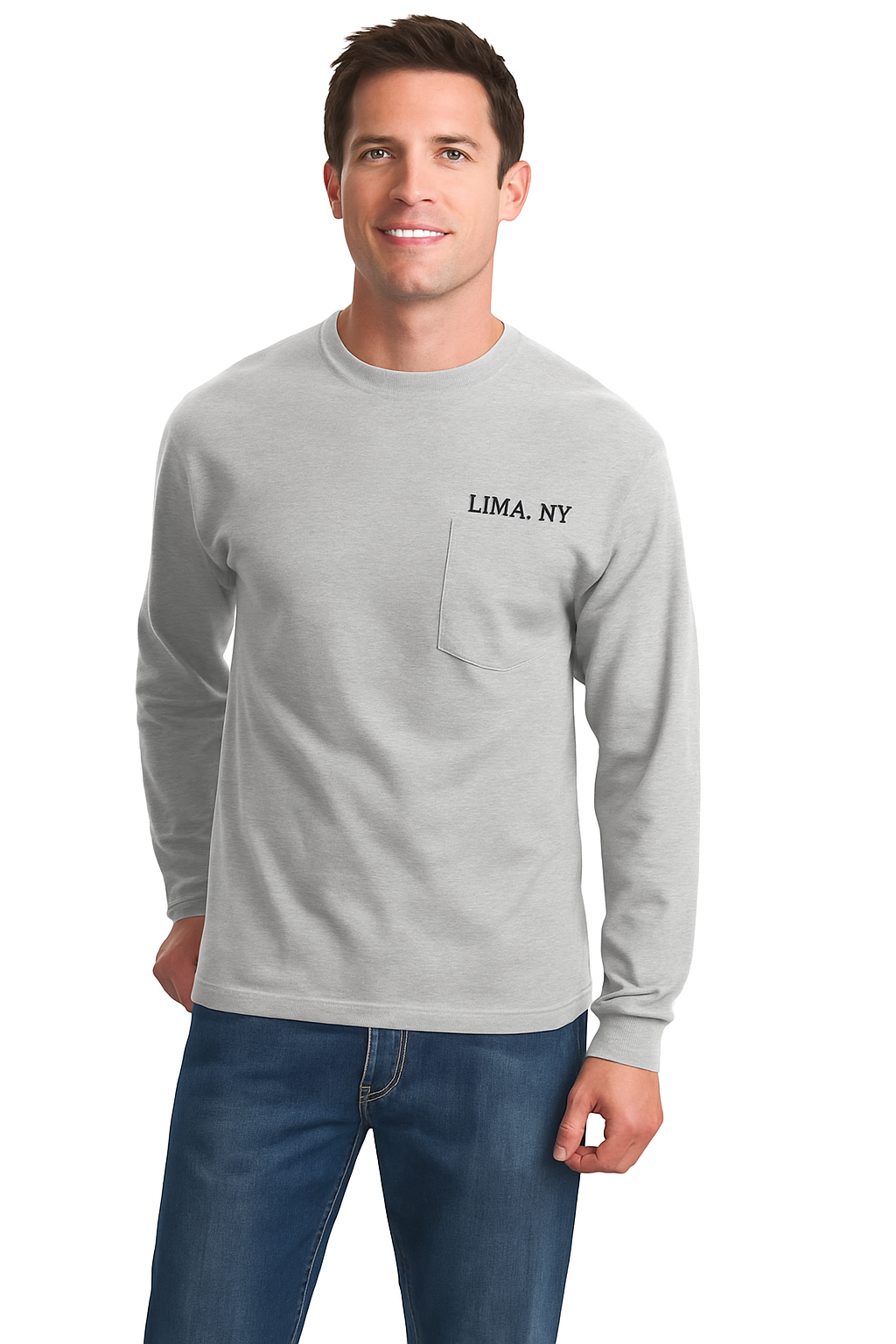 long sleeve front pocket classic logo