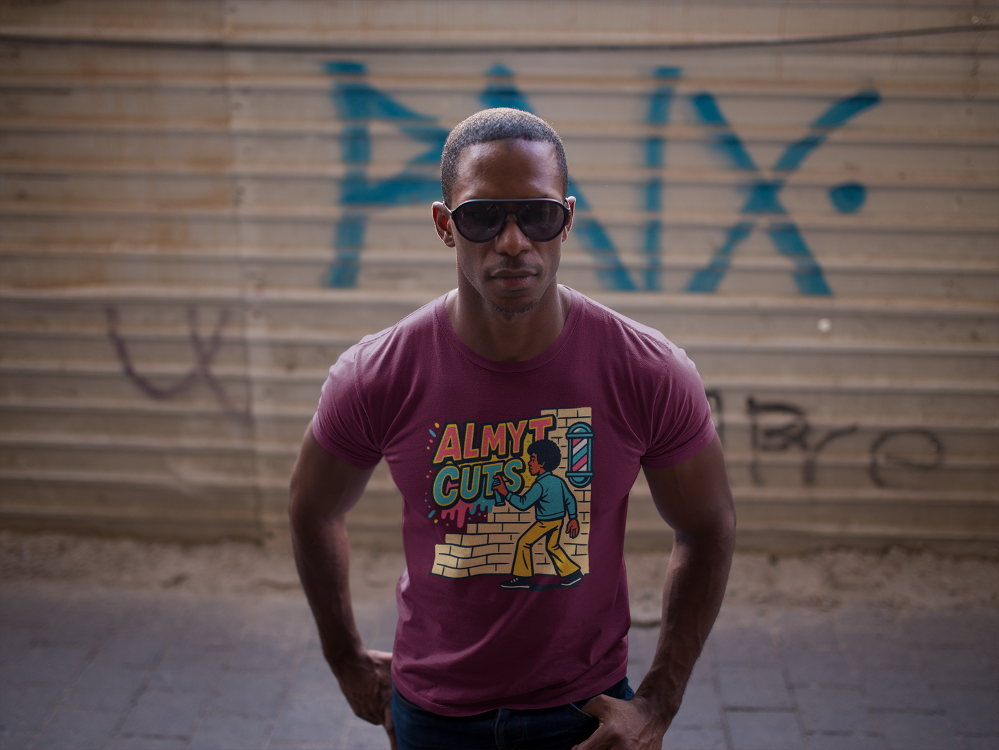 unisex short sleeve t-shirt. Graffiti logo